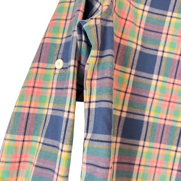 Vineyard Vines Shirt Womens Plaid Adj Long Sleeve Sz 8 Tunic Preppy Logo - Picture 6 of 13